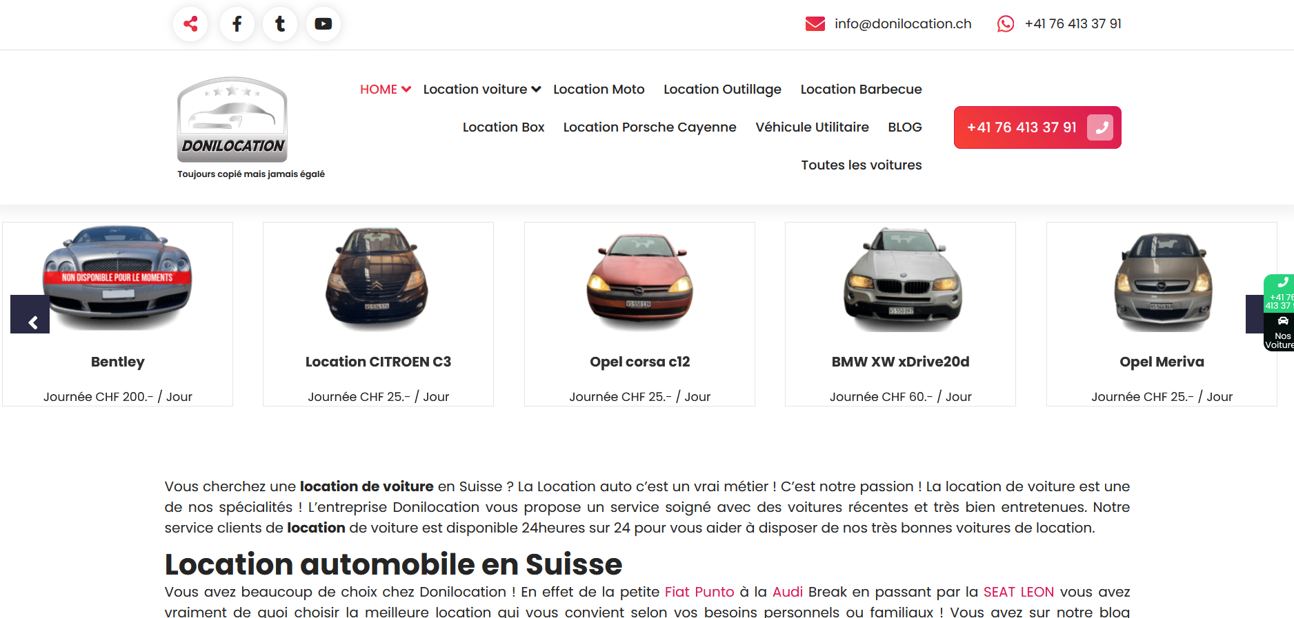 Donilocation nouvelle agence de location de voiture à Lausanne